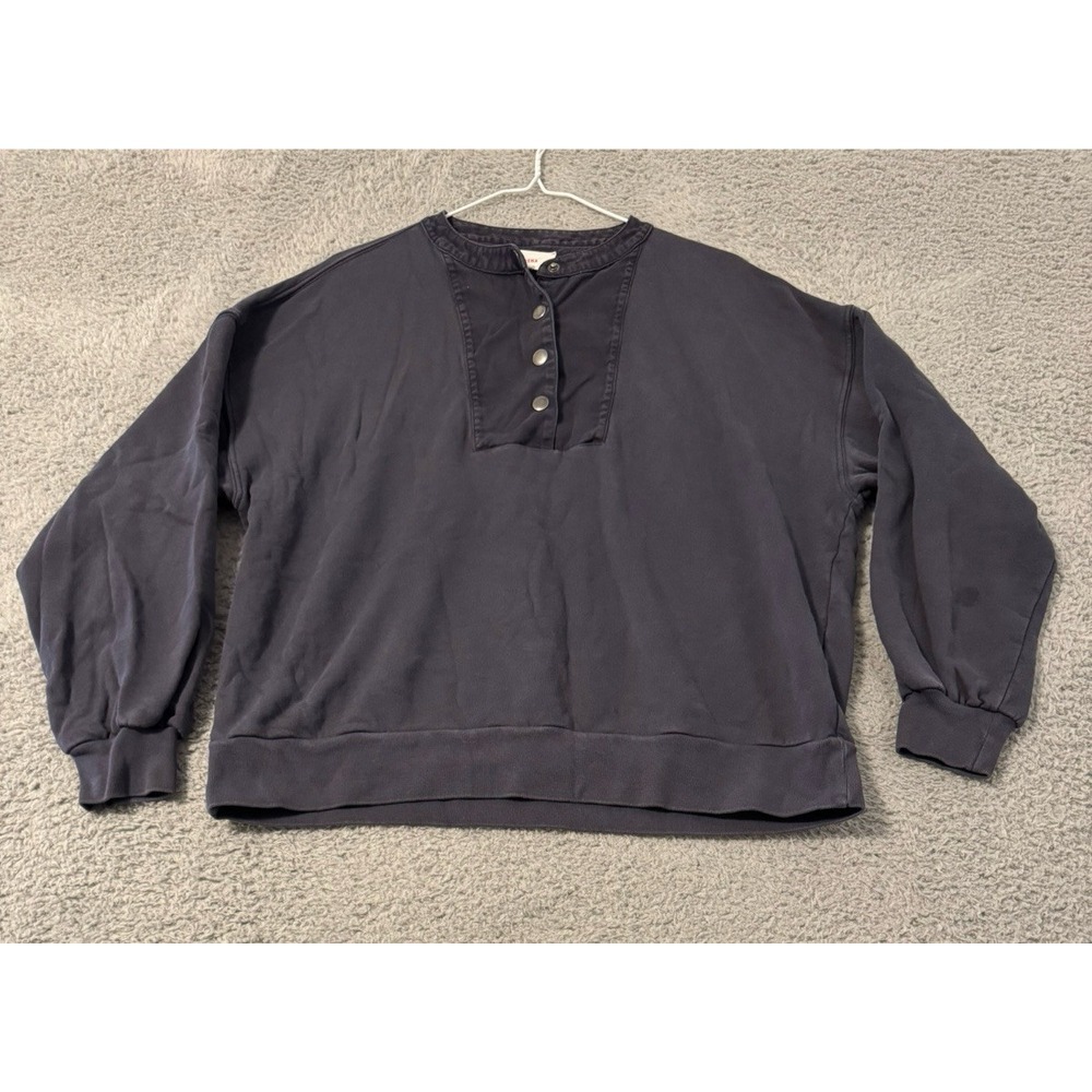 Xirena‎ Sweatshirt Womens Small Gray Pullover Sweater Athleisure Snap Button